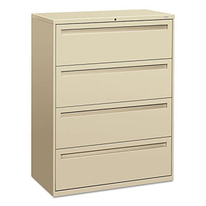 HON 700 Series Four-Drawer Lateral File Cabinet in Putty