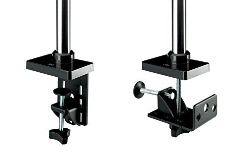 3M Easy Adjust Desk Mount Dual Monitor Arm, Adjust Height, Tilt, Swivel and Rotate by Holding and Moving Monitor, Free Up Desk Space, Clamp or Grommet, For Monitors to 20 lbs <= 27", Black (MA260MB)