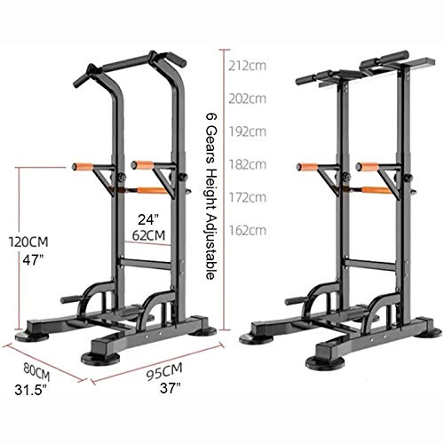 SJNQJJ Pull Ups Strength Training Equipment Strength Training Dip Stands Freestanding Dip Station Adjustable Pull-Up Bars Multifunction Power Tower Strength Training for Home Gym
