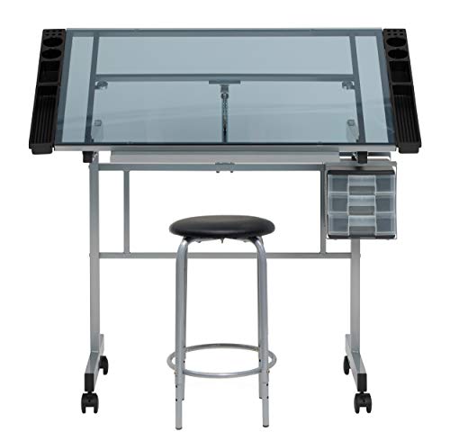 SD Studio Designs Vision Modern Metal Drafting Table with Angle Adjustable Top