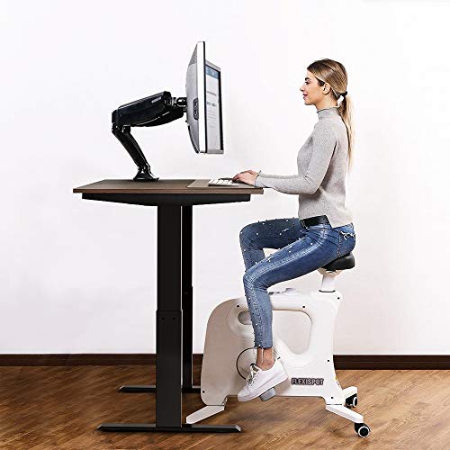 Aneken Electric Adjustable Height Standing Desk, 48 x 24 Inches Wooden Splice Tabletop, Autonomous Smart Home Office Sit Stand Up Desk Suitable for Working & Writing, Black Computer Workstation