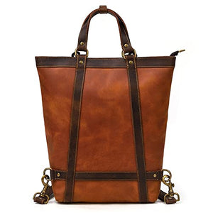 XZJJZ Handmade Dual-Purpose Backpack Men's Handbag Vertical Multifunctional Briefcase Leisure Bag Travel (Color : A, Size : 26 * 9 * 38cm)