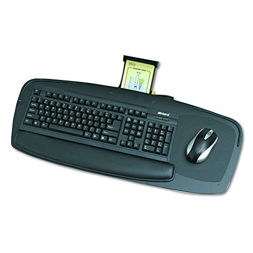 Safco Products 2145BL Premier Series 27" Keyboard Platform with Control Zone, Black