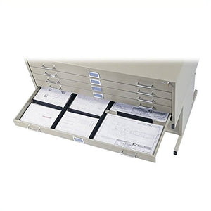 Scranton & Co 5 Drawer Metal Flat Files Cabinet for 24" x 36" Documents - White
