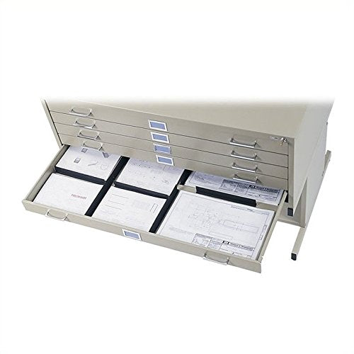 Pemberly Row 5 Drawer Metal Flat Files Cabinet for 24" x 36" Documents in Tropic Sand