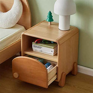 BinOxy Children's Night Stand Wood Bedside Table Cabinet
