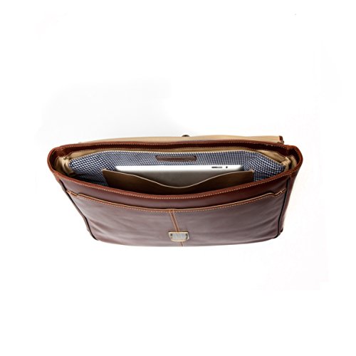 Boconi Bryant Dowel Rod Brief (Antique Mahogany with Houndstooth)