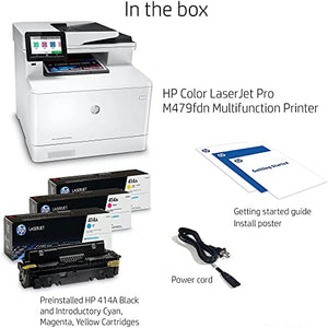 (Renewed) HP Laserjet Pro M479fdnA Color All-in-One Wired Laser Printer, White - Print Scan Copy Fax - 4.3" Touchscreen, 28 ppm, 600 x 600 dpi, 8.5 x 14, Auto Duplex Printing, 50-Sheet ADF, Ethernet