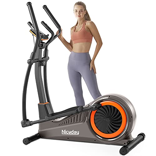 NICEDAY Elliptical Machine, Cross Trainer with Hyper-Quiet Magnetic Driving System, 16 Resistance Levels, 400LB Weight Limit