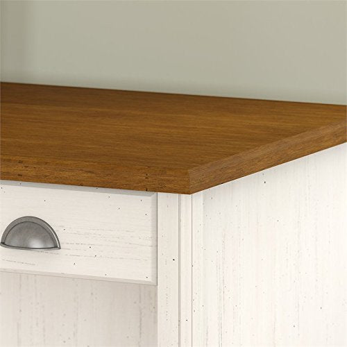 Bush Furniture Stanford Computer Desk with Hutch and Drawers in Antique White
