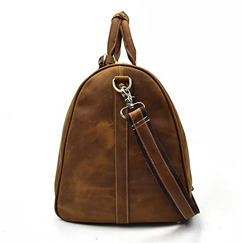 GYZCZX European and American Fashion Large Bags Large Capacity Men's Handbags Travel Bags Retro Luggage Satchels (Color : A, Size : 60 * 30 * 33cm)