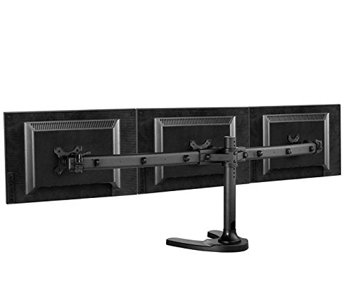 Atdec SD-FS-T Spacedec Triple Monitor Mount with Freestanding or Bolt Through Mounting Option and 75x75/100x100mm VESA Support, Black