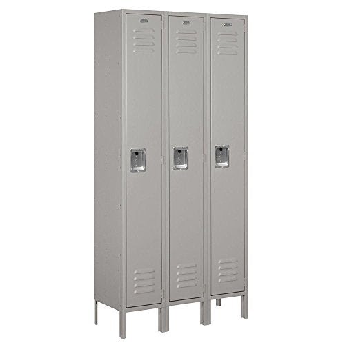 Salsbury Industries 61362GY-U Single Tier Metal Locker, Gray, 36"W x 6'H x 12"D, Unassembled
