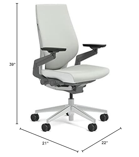 Steelcase Gesture Office Chair - Ergonomic Work Chair with Wheels - Comfortable Desk Chair - 360-Degree Arms - Nickel Gray Fabric