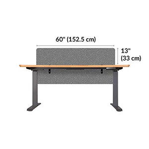 Vari Felt Privacy + Modesty Panel 60 Inch (Light Grey) - Above & Below Desk Privacy - Easy Desk Attachment