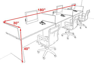 UTM Furniture Modern Acoustic Divider Office Workstation Desk Set - Three Person, of-CPN-SPRB5