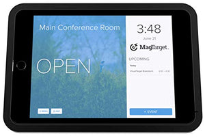 MagTarget Visual Target (Kronos) Slim Enclosure for iPad Mini 4 with Integrated PoE, Black, Wired Ethernet - Premium Glass Mount