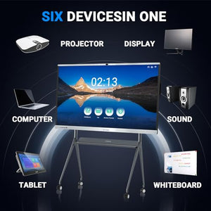 JYXOIHUB 65" Smart Board with 4K Display, Dual System, and 20MP Camera