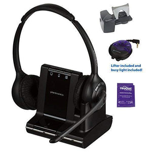 Plantronics Savi W720 Wireless Headset Bundled with Lifter, Busy Light and Headset Advisor Wipe- Professional Package