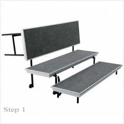 Transport 3 Level Tapered Choral Riser in Gray