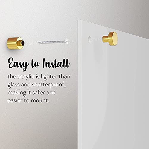 Personalized Business Dry Erase Board, Acrylic Dry Erase Board - Glass Alternative - Shatterproof, Large Whiteboard for Office Walls & Conference Rooms, Non-Magnetic (Clear, 36x48)