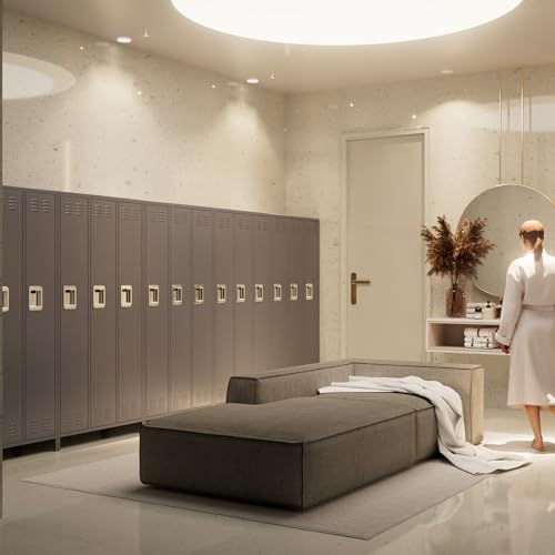 SUXXAN 3 Doors Storage Locker Combination with 6 Hooks, Metal Locker for School Office Gym - W35.43*D15.7*H72 (Dark Grey)