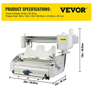 VEVOR Wireless Glue Book Binding Machine - A4 Manual Hot Glue Binder 110V - White