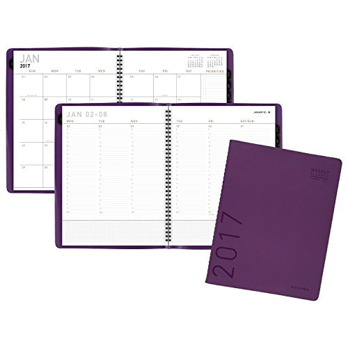 AT-A-GLANCE Weekly / Monthly Appointment Book / Planner 2017, 8-1/4 x 10-7/8", Contempo Fashion, Color Selected For You May Vary (70-940X-00)