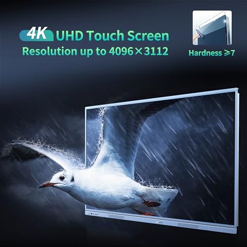 JYXOIHUB 55 Inch Smart Interactive Whiteboard with 4K HD Touch Screen, Android and Windows OS
