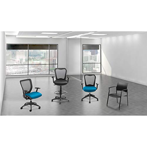 Lorell 25981 Mesh-Back Drafting Sitting Stool, 30" x 18" x 29", Black