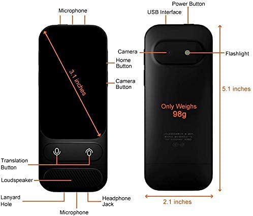 AkosOL Language Translator Device with Camera, 3.1-Inch Touch Screen, Photo Translation, 45 Languages + 57 Accents
