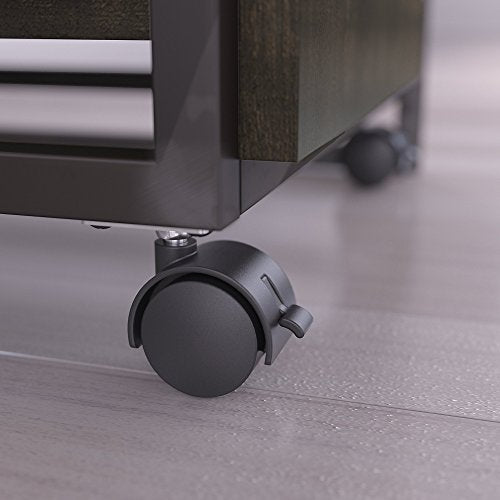 Bush Furniture Refinery 50W L Shaped Industrial Desk with 37W Return and Mobile File Cabinet in Rustic Gray