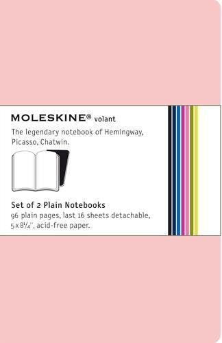 Moleskine Volant Notebook (Set of 2), Large, Plain, Pink Magenta, Magenta, Soft Cover (5 x 8.25)