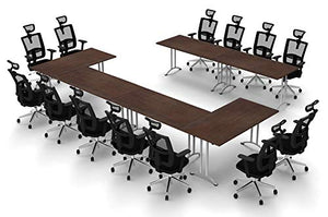 TeamWORK Tables 13 Person Conference Meeting Set with 6 Tables, Chairs, and Adjustable Manager Chairs - BIFMA Certified