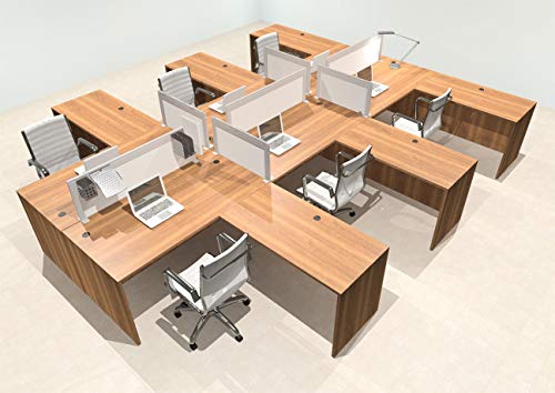 UTM Furniture Modern Aluminum L Shape Office Workstation Desk Set