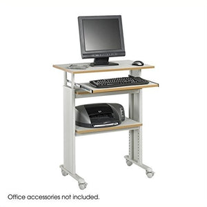 Safco Products 1929GR Muv 35-49" H Stand-Up Desk Adjustable Height Computer Workstation with Keyboard Shelf, Gray