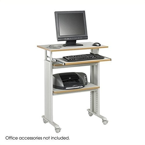 Safco Products 1929GR Muv 35-49" H Stand-Up Desk Adjustable Height Computer Workstation with Keyboard Shelf, Gray