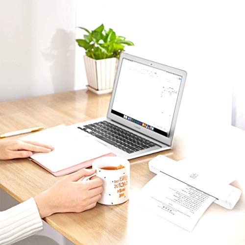 Portable Printer Bundle Set-HPRT Mobile Thermal Printer MT800Q and Ribbon 4PCS The Best Small Printer Support 216mm Width A4 Paper, Home Use, Office, Travel and Mobile Printer
