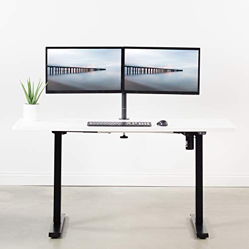 VIVO Black Electric Stand Up Desk Frame Workstation, Single Motor Ergonomic Standing Height Adjustable Base with Simple Controller, DESK-V100EB