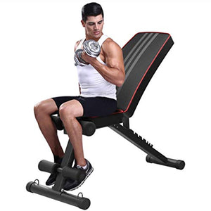 DLWDMRV Fitness multifunctional dumbbell bench Adjustable Weight Bench Press, Utility Barbell Lifting Press Exercise Foldable Workout Bench for Home Strength Training Multi-Function Flat Incline Decli
