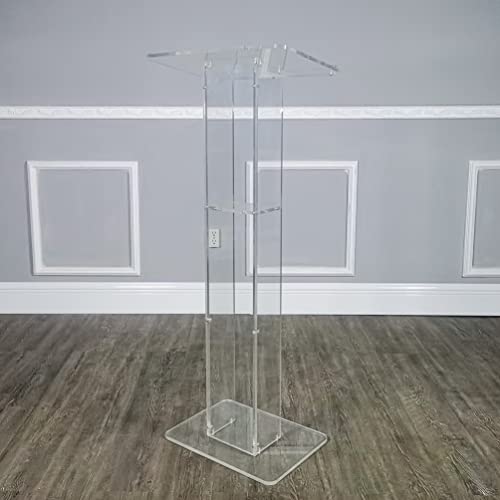 FixtureDisplays Acrylic Podium Plexiglass Church Pulpit 18"W X 12"D X 42.5"H
