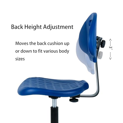 TAKE UR SEAT Deluxe Polyurethane Drafting Lab Stool Chair - Blue