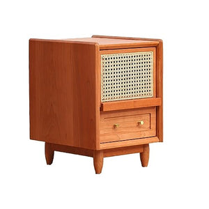 None Bedside Storage Cabinet Small Apartment Rattan Bedroom Cabinet