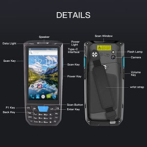 XIXIAN Handheld PDA Terminal with Android 9.0, 1D/2D/QR Barcode Scanner, 4G WiFi, BT, 4.5" Touchscreen