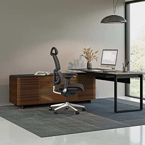 BDI Furniture Corridor Office L-Shaped Desk Natural Walnut