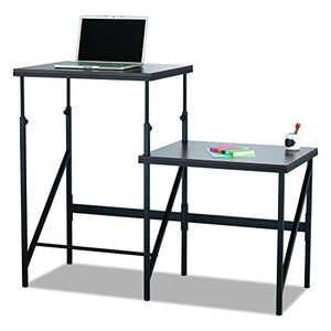 Safco Products 1956WL Sit/Stand Bi-Level Desk, Walnut/Natural