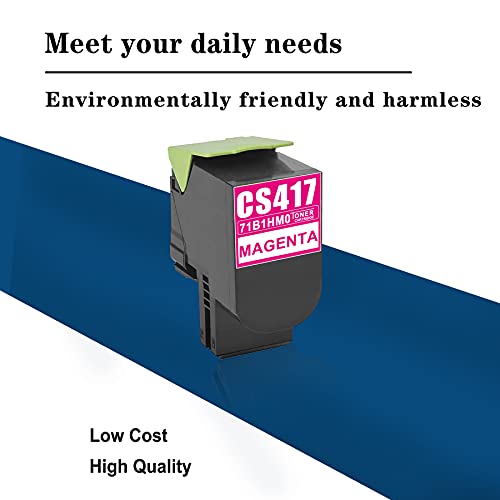 Compatible 71B1HM0 (2 Pack Magenta) Ink Cartridge Replacement for Lexmark CS417 CX517de CX417de CS417dn CS517de Printer Toner Cartridge.