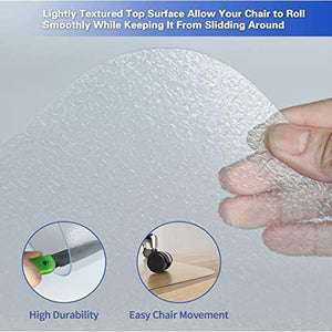 HOBBOY PVC Transparent Chair Mat - Clear Floor Protector, Non Slip, Multiple Sizes