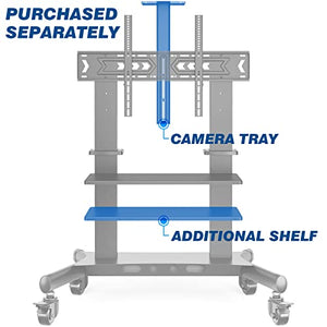 Rfiver Heavy Duty Mobile TV Cart for 60-120 Inch TVs up to 300 lbs, Rolling Stand with Extra Large Shelf, Max VESA 1000x600, Black