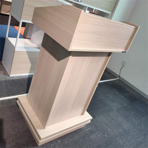 VducK Wooden Podium with Open Storage Shelf for Churches/Restaurant/Hotel